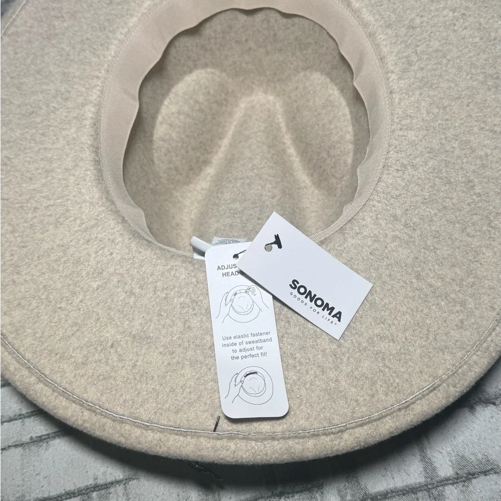 Sonoma Cream Wide-Brim Felt Fedora with Band - Picture 4 of 5